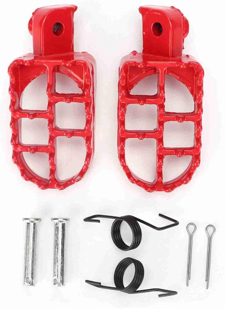 Motor Voetsteunen - Dirt Bike Steunen - Off Road Rijden - Aluminium Legering - 2 Stuks - Rood