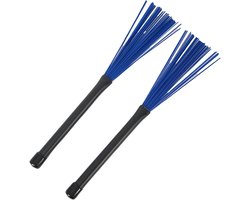 Drumstokken Borstels - Percessie Accessoires - Muziek Maken - Verstelbare Lengte - 20-33 cm - Blauw