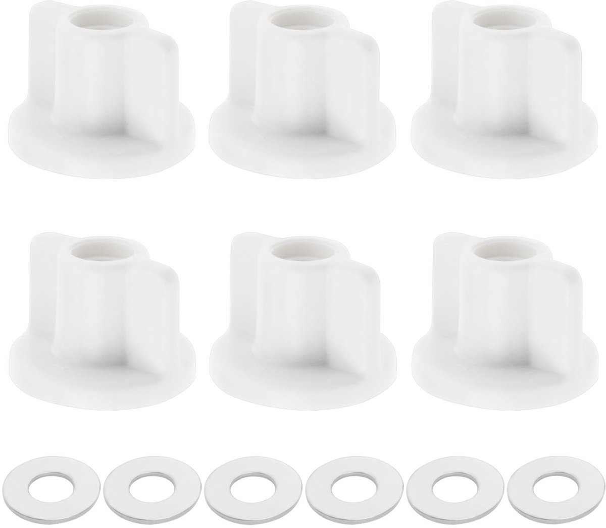 Dailygoods- Toiletbril Bevestigingsset 6 Stuks - Toiletbril Moeren - Sluitringen - Kunststof/Metaal - Roestwerend - M6 Schroefdraad - Toiletbevestiging