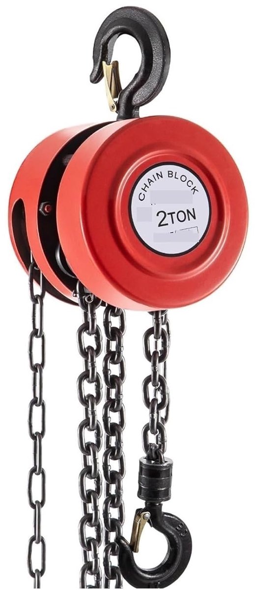 Handtakel Kettingblok - Hefwerktuig - Zware Lasten Hef - Stalen Constructie - 2 Ton 3 Meter - Grijs