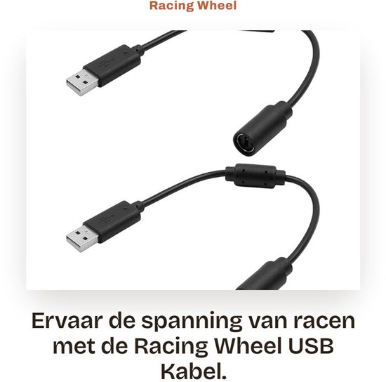 Racing Wheel USB Kabel - Ideaal voor Gamers - 22 cm Lengte - Verbreekbare Kabel - Voor een Indrukwekkende Racervaring - Geschikt voor PC... — afbeelding 2