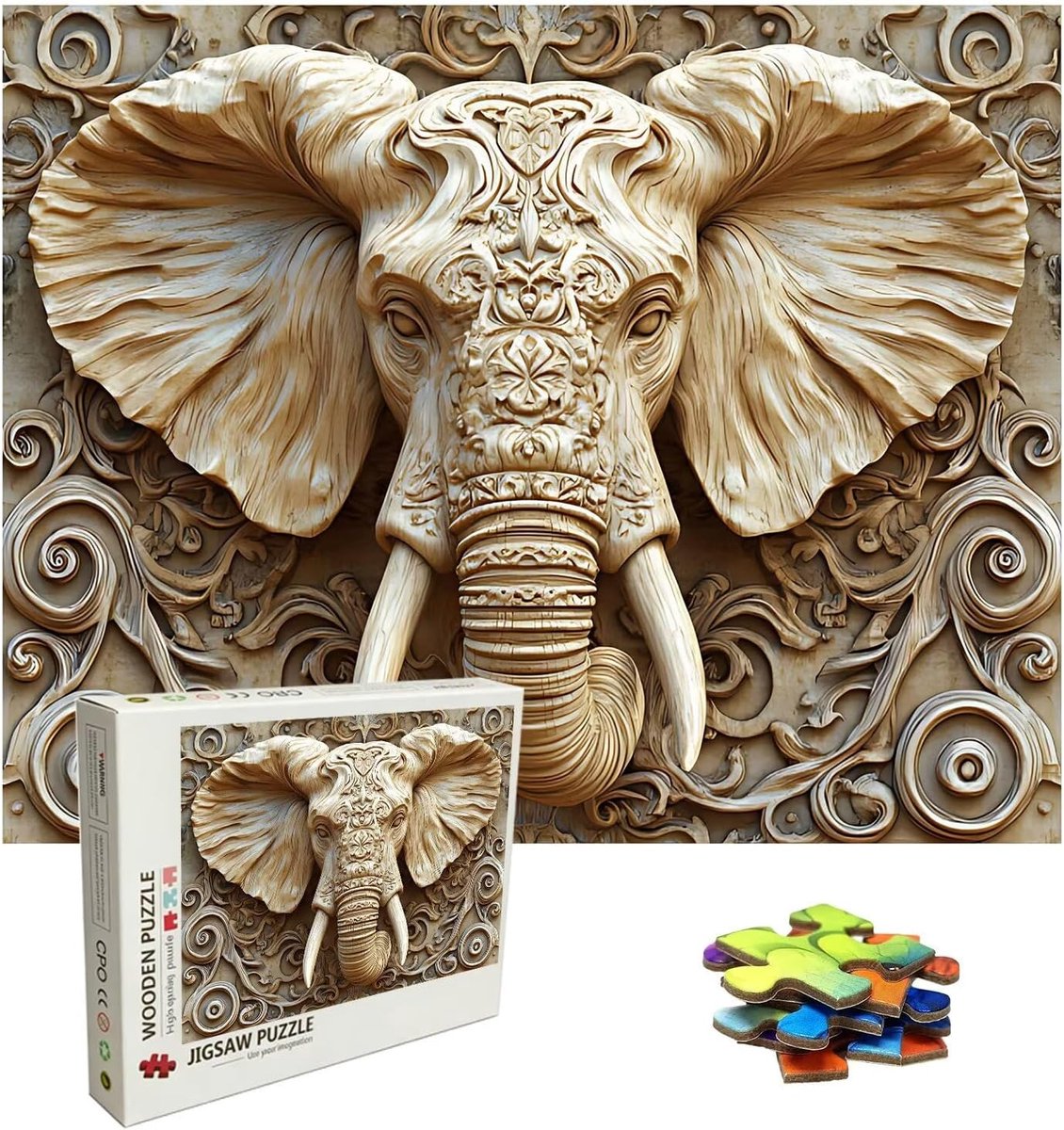 Houten Puzzel - Legpuzzel Volwassenen - Ontspanning en Training - 5000 Stukjes - 156x105 cm - Multicolor