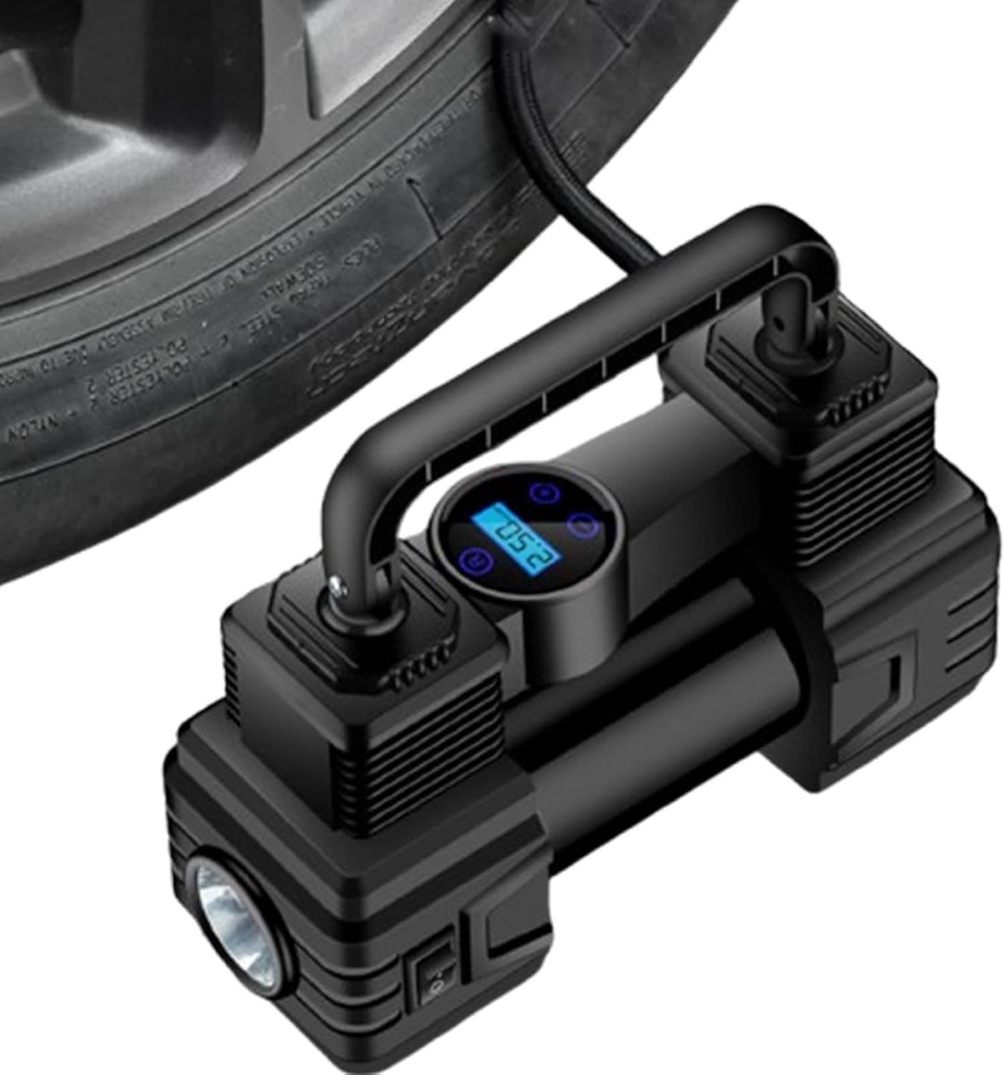 Luchtpomp Auto - Bandenpomp Compressor - Banden Bijvullen - Intelligente Bandenspanning - 120W Vermogen - Zwart