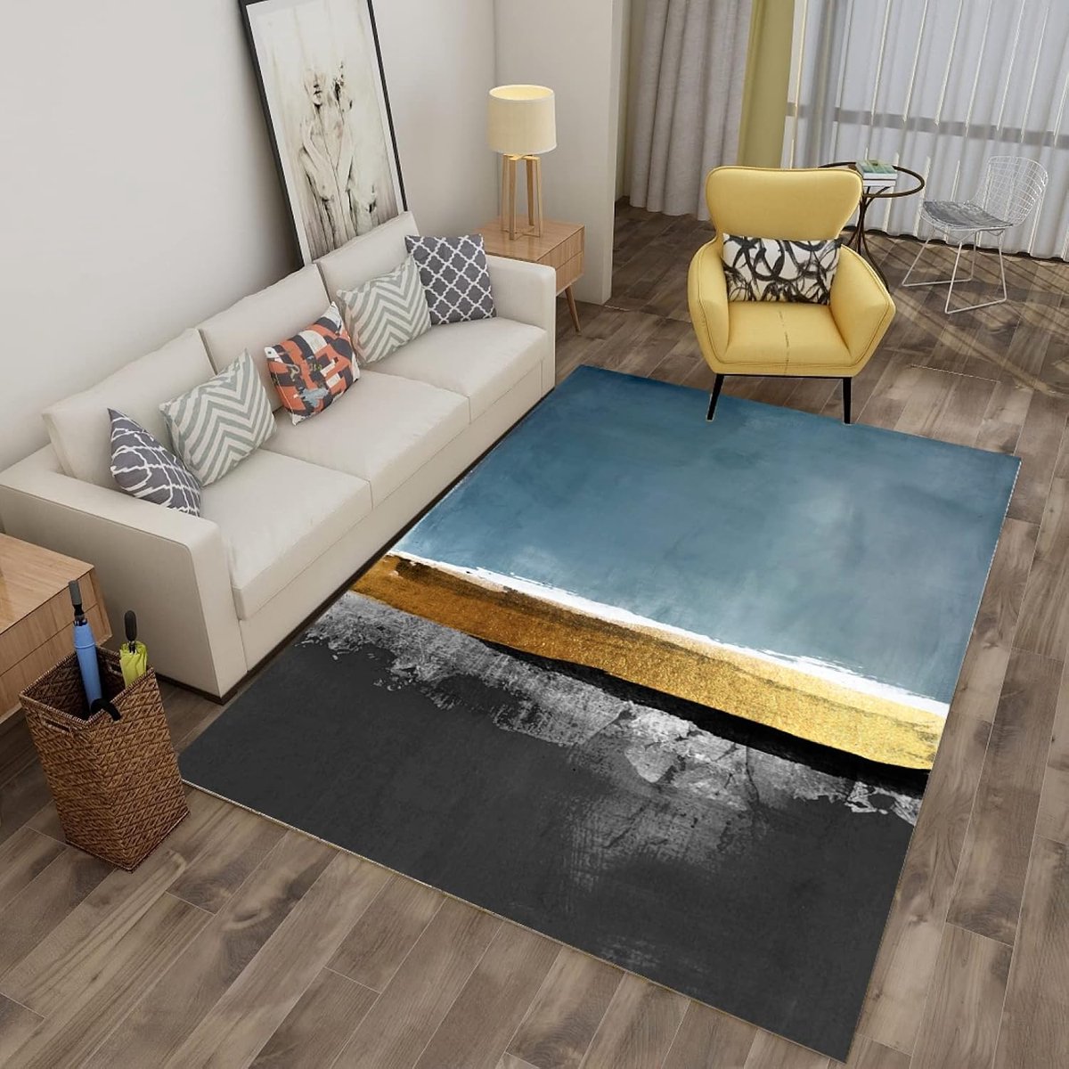 Badkamermat - Vloerkleed - Voorkomt Natte Vloer - Antislip Onderkant - Niet Gespecificeerd - Turquoise Zwart Goud