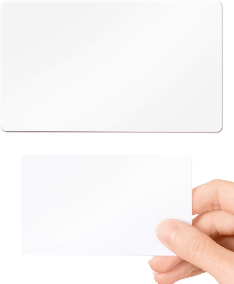 Dailygoods- PVC-kaarten 760 micron - CR80-formaat 86 x 54 mm - Hoogglans kunststof - Geschikt voor ID-kaartprinter - Blanco kaarten - Ideaal voor identiteitskaarten