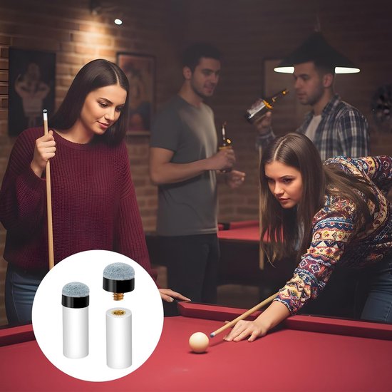 Dailygoods - 12 stuks biljartkeu-punten, vervangende schroeftips, 13 mm biljartkeu-punten, biljartkeu-accessoires met zwembadklem voor snooker en pool biljartstokken van Dailygoods — afbeelding 5