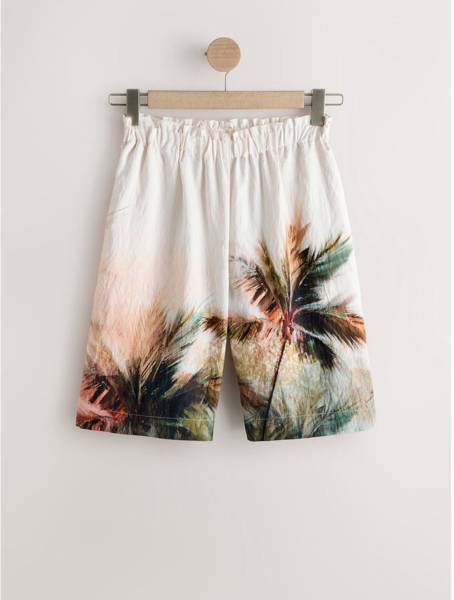 Next - Dames - Bermuda met palmprint - Crème