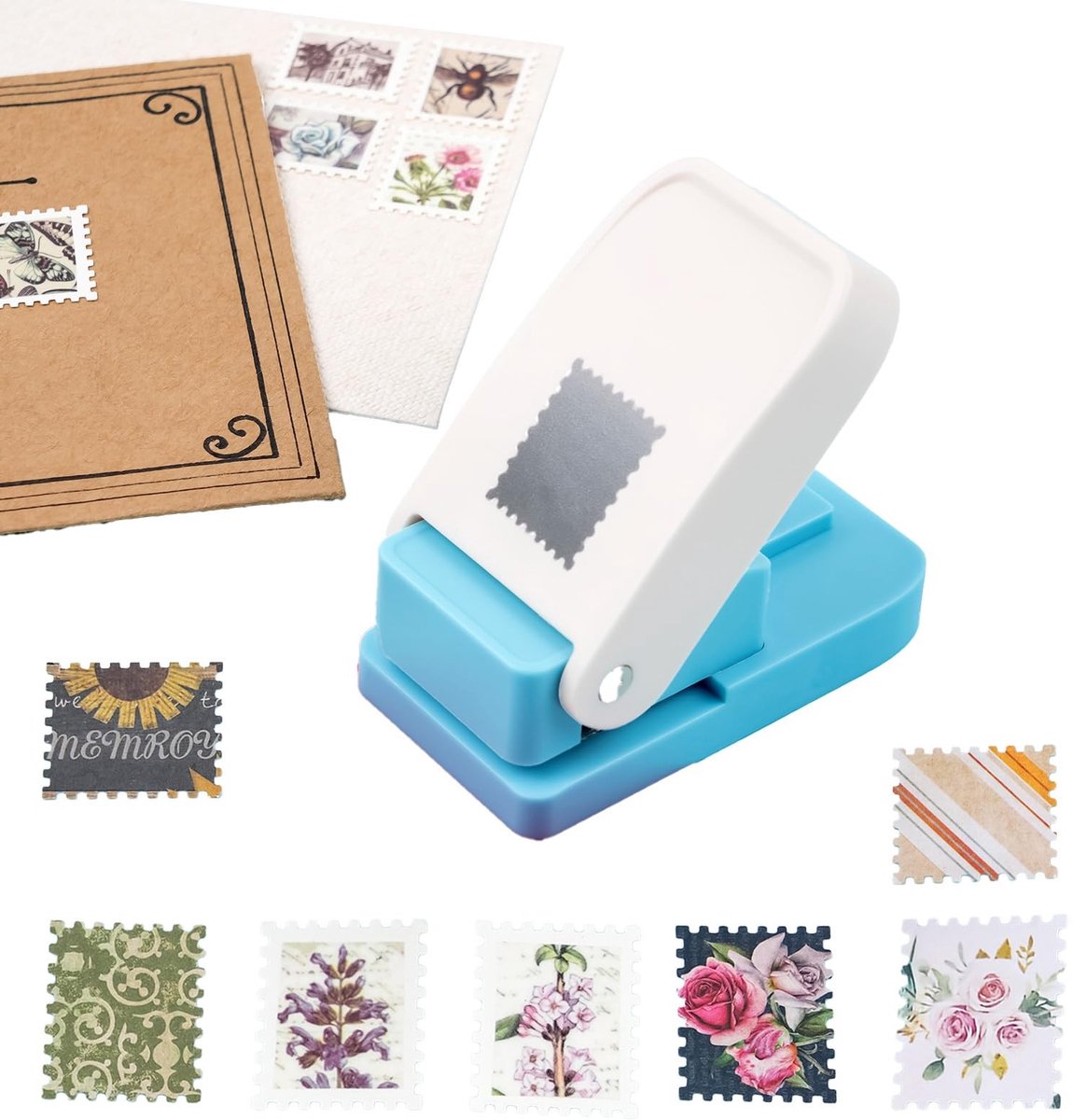 Dailygoods - Rechthoekige perforator (2,54 x 2,54 cm) – perforator in stempelstijl voor scrapbooking, kaarten en doe-het-zelf knutselprojecten