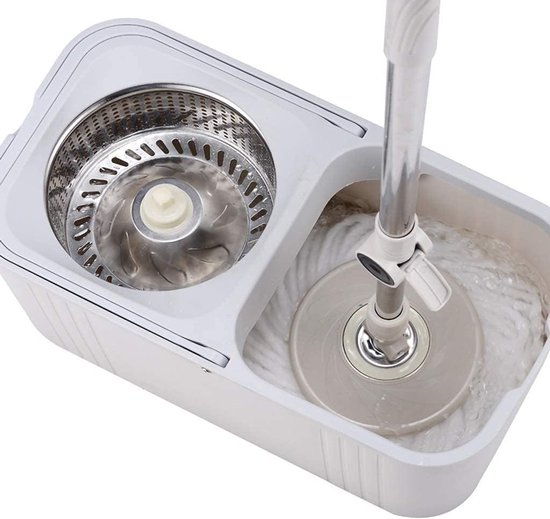 Speed Mop - Dweil met emmer - Vloeren reinigen - Automatisch roterend - Handsfree wassen - Grijs — afbeelding 4