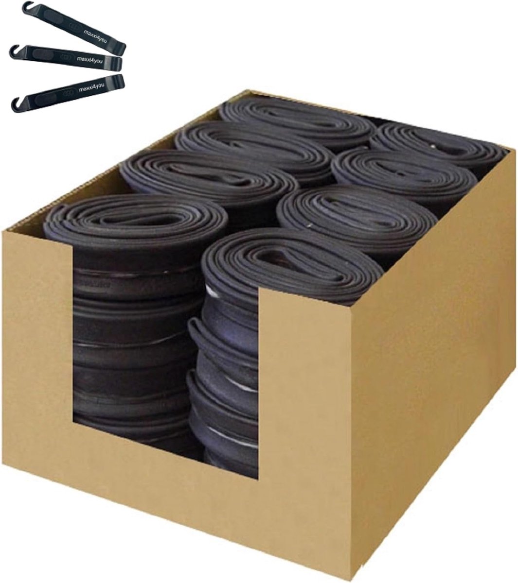 Binnenbanden Set - Fietsbanden Onderdelen - Fietsreparatie Werkplaats - Butyl Rubber Elastisch - 50 Stuks 26 Inch - Zwart