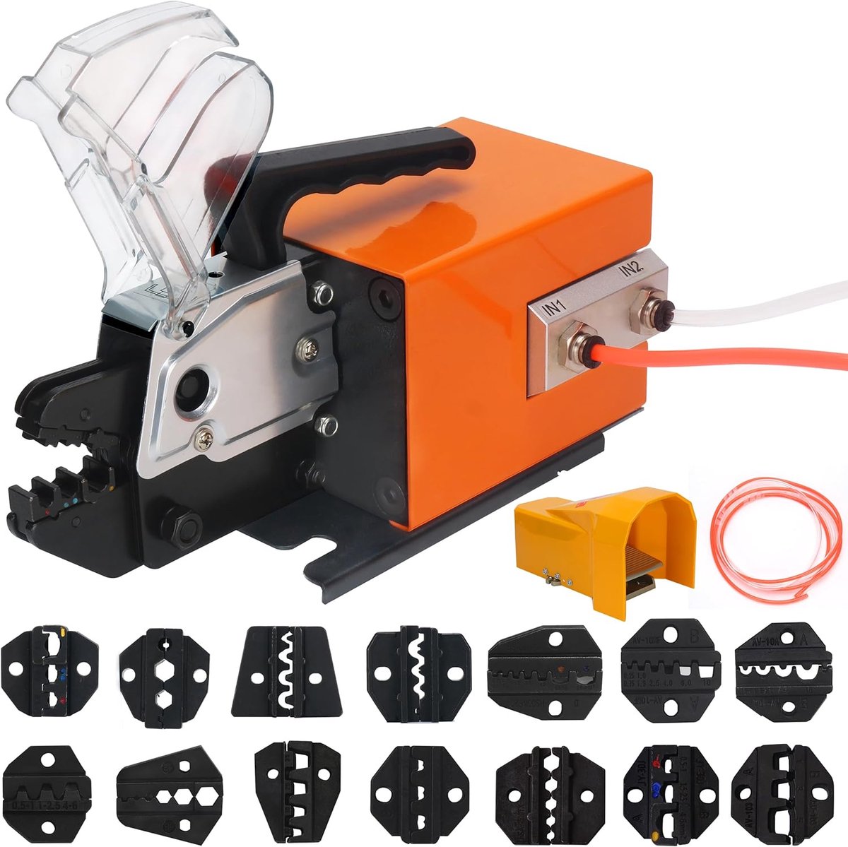 Pneumatische Krimptang - Lucht Aangedreven Crimper - Draadverbindingen Maken - Snelle Verwisselbare Matrijzen - 1.3T Output - Metaal