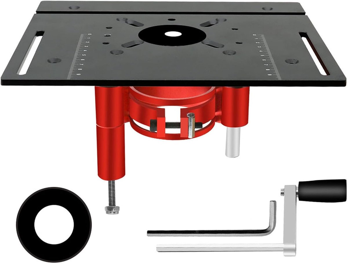 Router Lift Platform - Werkbank Lift - Houtbewerking Precisie - Roestvrijstalen Steun - 47mm Bereik - Zwart