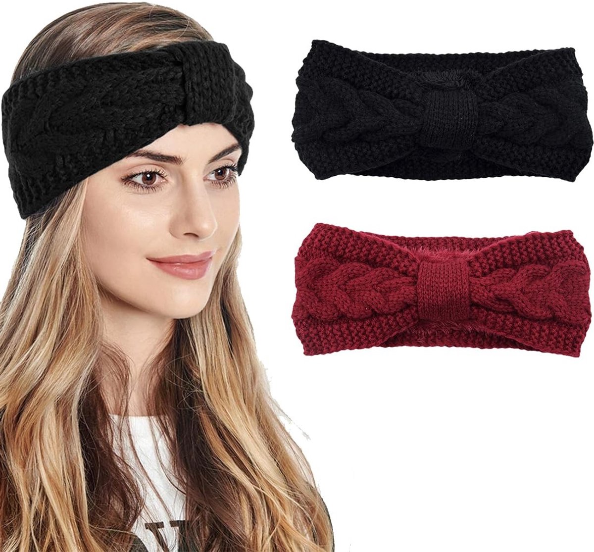 Dailygoods- Hoofdband Zacht en Comfortabel - Winterhoofdband Dames - Hoofdband Meisjes - Gehaakte Hoofdband - Oorwarmers - Acryl Fleece