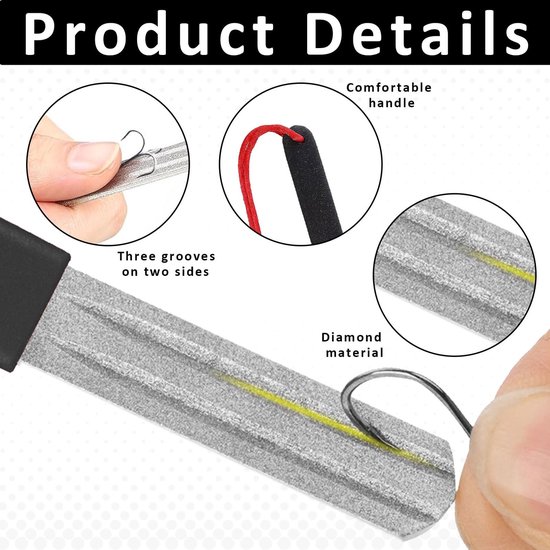 2 Pcs Fishing Hook Grinder Dart Sharpener Double Sided Hook Grinder Fishing Hook Sharpening Stone Double Sided Diamond - ShopVlot — afbeelding 5