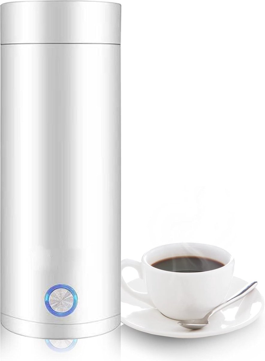 2In 1 - Waterkoker - Mini Waterkoker - Waterkoker Cup - Reis Waterkoker - 2024 - Wit - 20W - 400ml - RVS