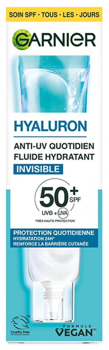 Garnier Hyaluron Anti-UV Quotidien Invisible Hydraterende Fluid SPF50+ 40 ml