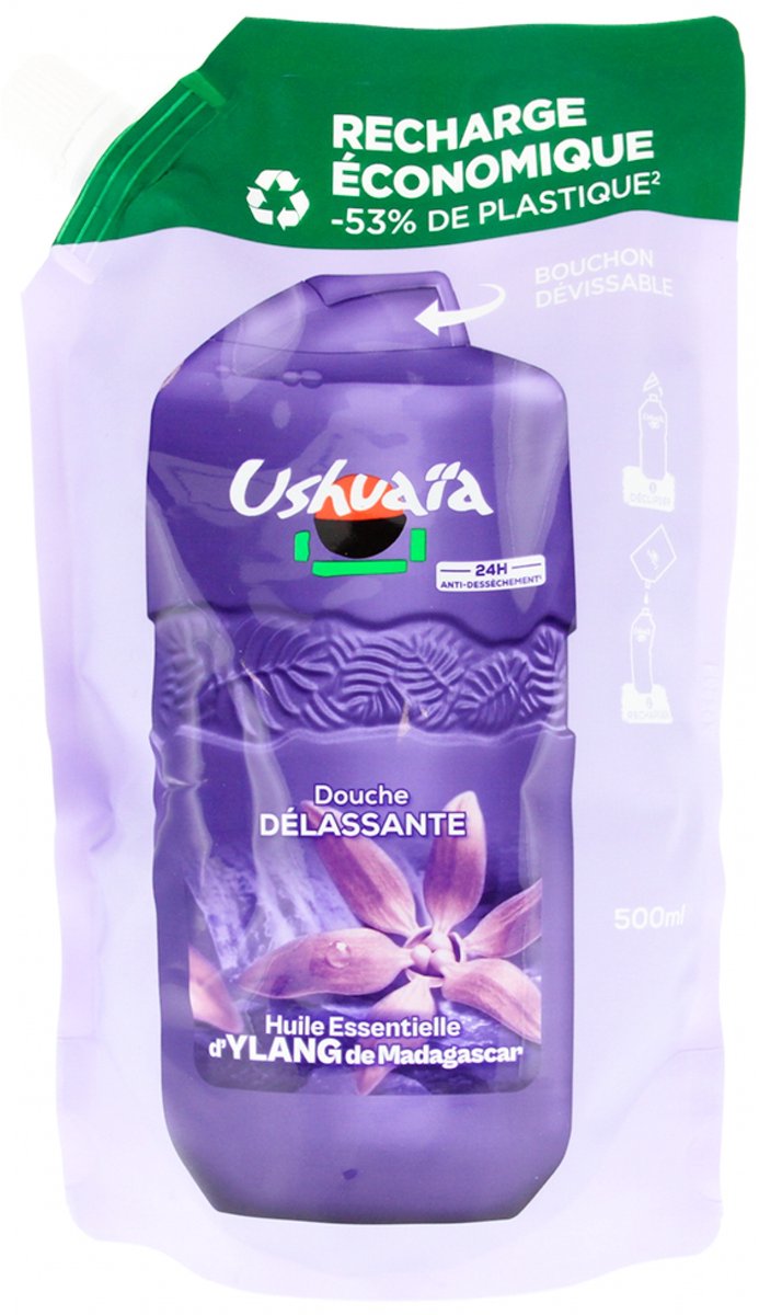 Ushuaïa Douche Délassante Ylang de Madagascar Eco-Navulling 500 ml