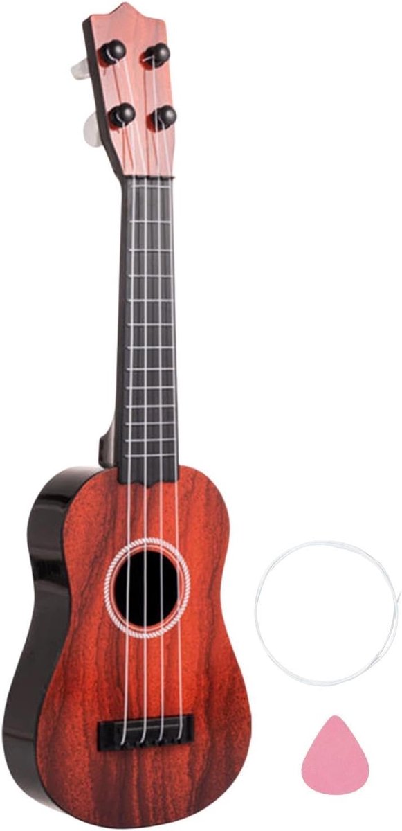Kinder Ukelele - Muziek Instrument - Muziek Leren - Vier Snaren - 38 cm - Rood Bruin