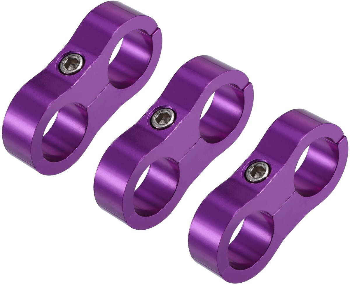 Dailygoods - 3 Stuks AN10 19mm Slangklem voor Auto - Aluminiumlegering Paars
