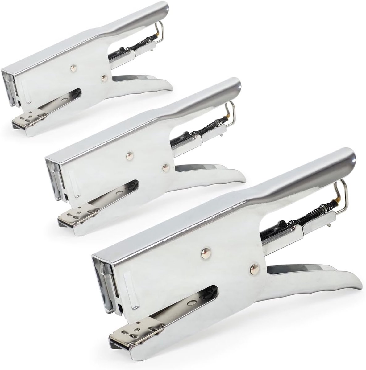 Nietmachine Tang Set - Metaal Kantoor - Papier Verwerken - 30 Vel Capaciteit - Set van 3 - Verchroomd