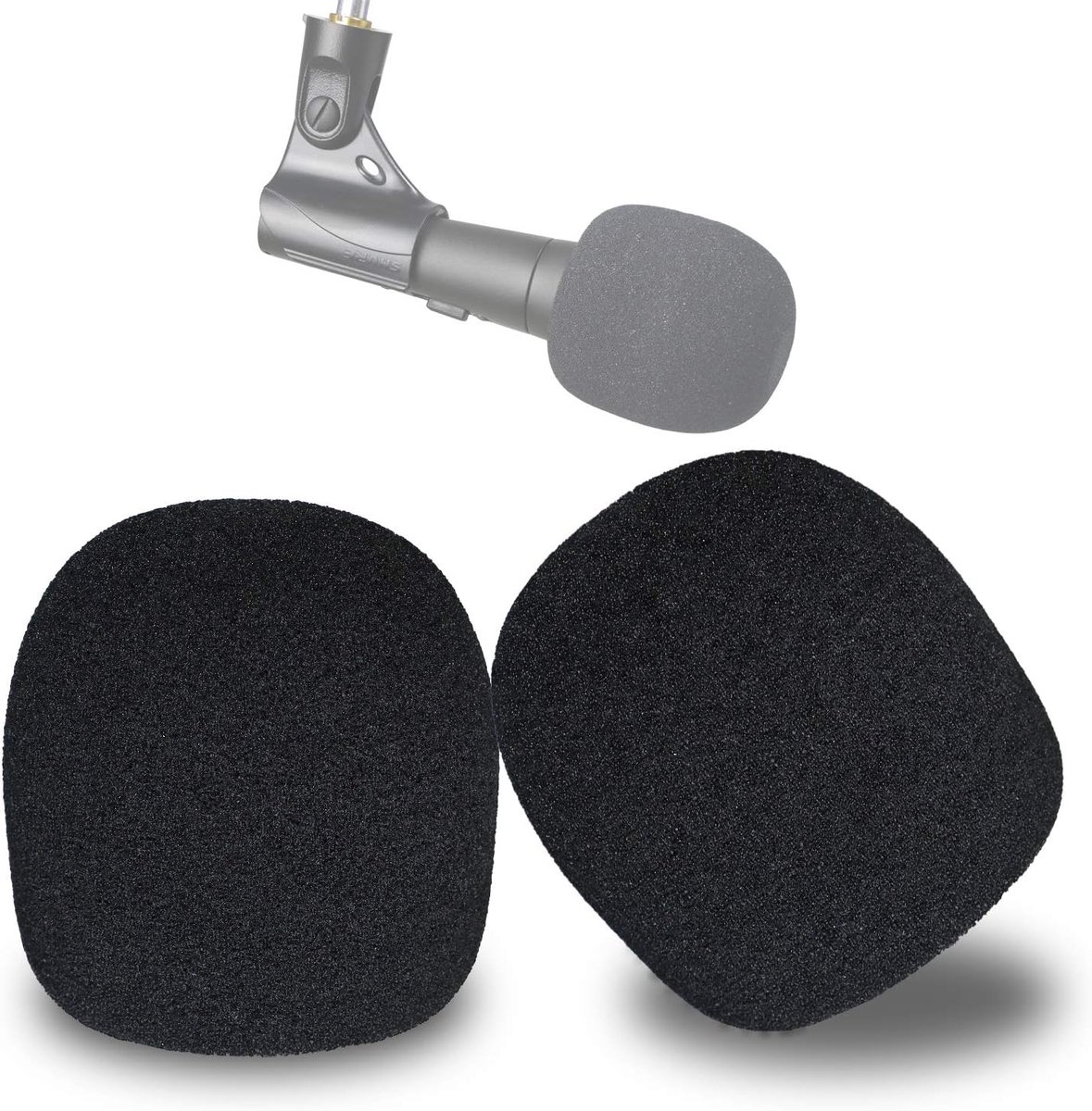 2-delige microfoonhoes met foam microfoonhoes, herbruikbaar, windscherm geschikt voor de meeste standaard handheld microfoons 70x60x35mm