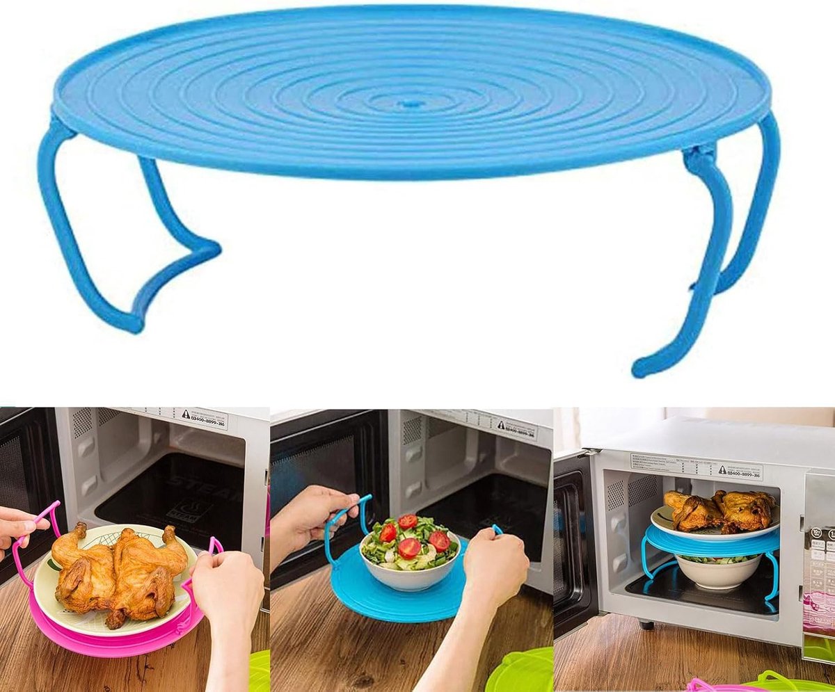 Magnetron Stoomrek Oven Plank Voedsel Verwarmen Stapelbaar Ontwerp Universele Maat Blauw