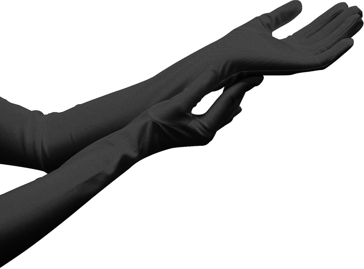 Dailygoods - Avondhandschoen voor dames, lange satijnen handschoenen, jaren 20, klassieke stijl, voor bruiloft, avond, opera, elastische taille, sexy handschoenen, bruiloft, bal, operahandschoenen
