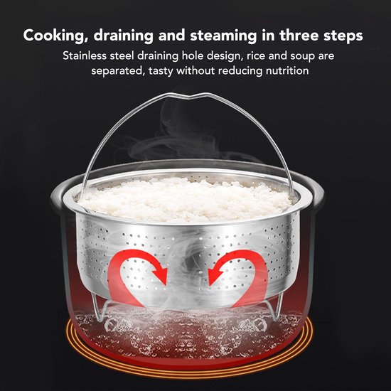 Dailygoods- Stoommand Rvs - Stoommandje - Stoomrek - Inzetstuk - Voor — afbeelding 5
