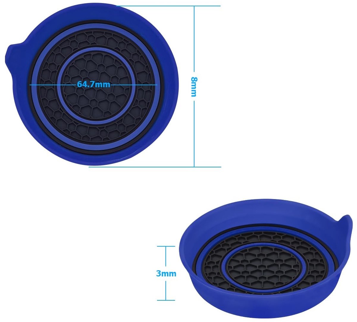 Dailygoods- Autobekerhouder met honingraatpatroon - Onderzetters voor glazen - Onderzetters voor pannen - Onderzetters met houder - Onderzetters PVC - Antislip oppervlak