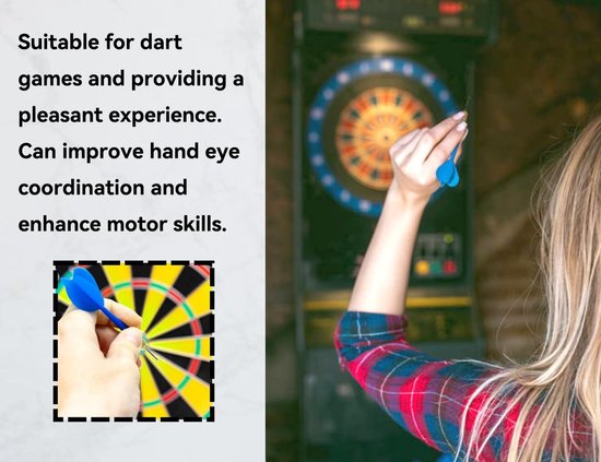 Dailygoods- Dartpijlen Set van 9 - Professionele Dartpijlen - Metalen Punt - Voor Kinderen - Kinderfeestjes - 11 cm, 3 Kleuren - Dartset van Dailygoods — afbeelding 4