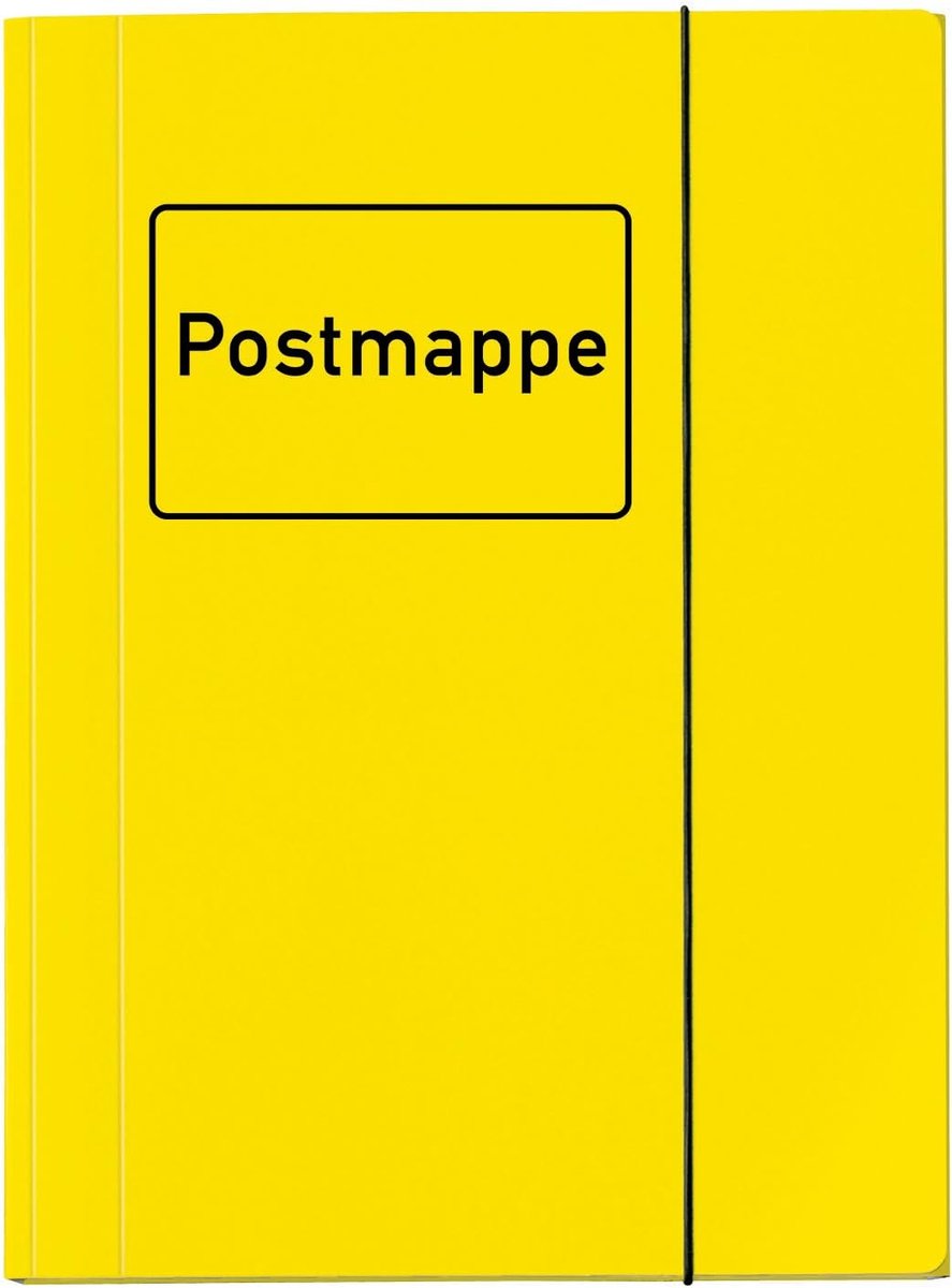 Postmap - Hoekspannermap - Documenten Opbergen - Glanzend Karton - DIN A4 - Geel