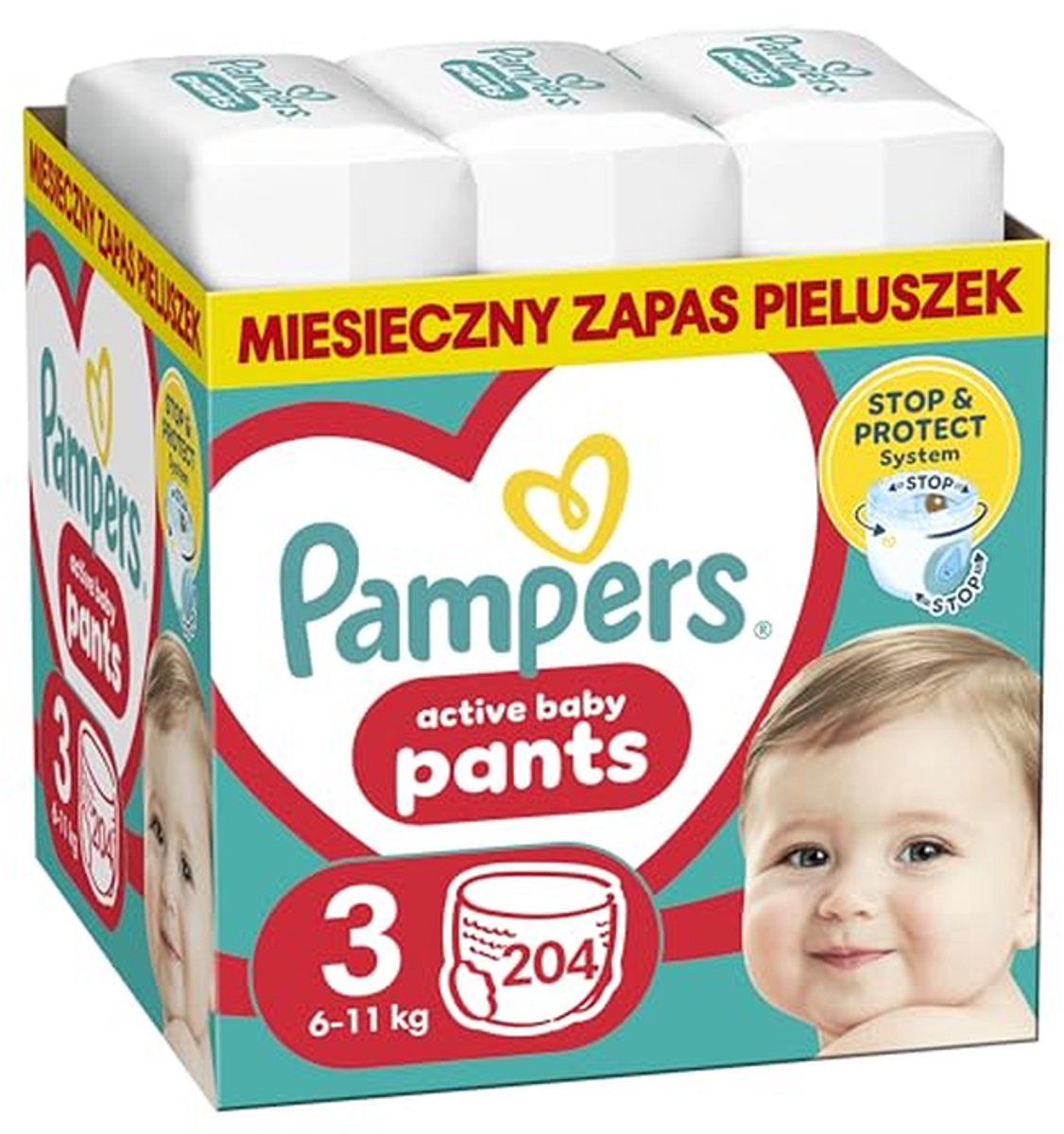 Baby Luiers - Broekjes - Comfortabel Zitten - Stop & Protect - Maat 3 - Wit