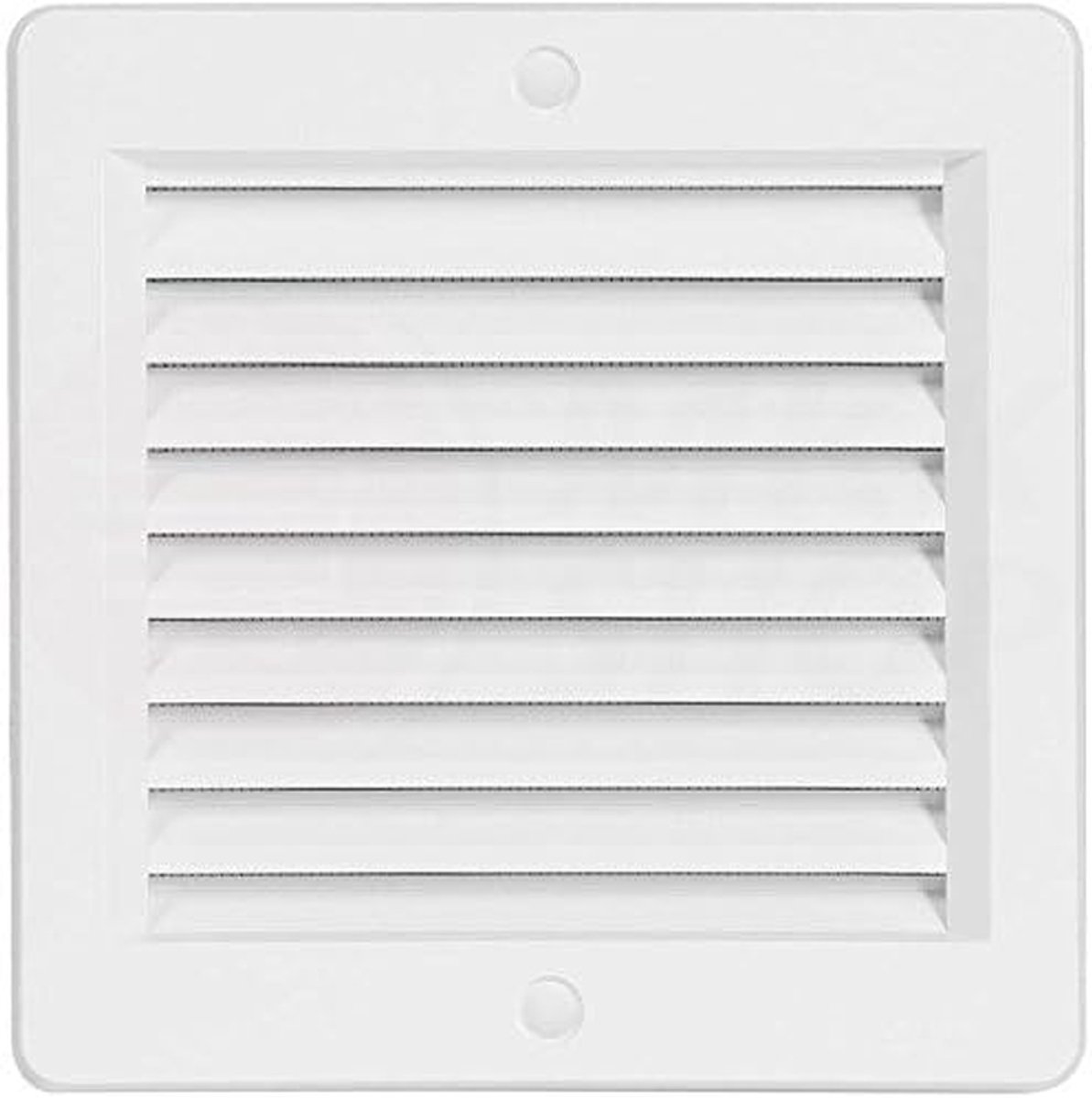 Ventilatierooster met insectennet - Afvoerrooster lamellen - Binnen en buiten - Roestvrij staal ASA - 150 x 150 mm - Wit
