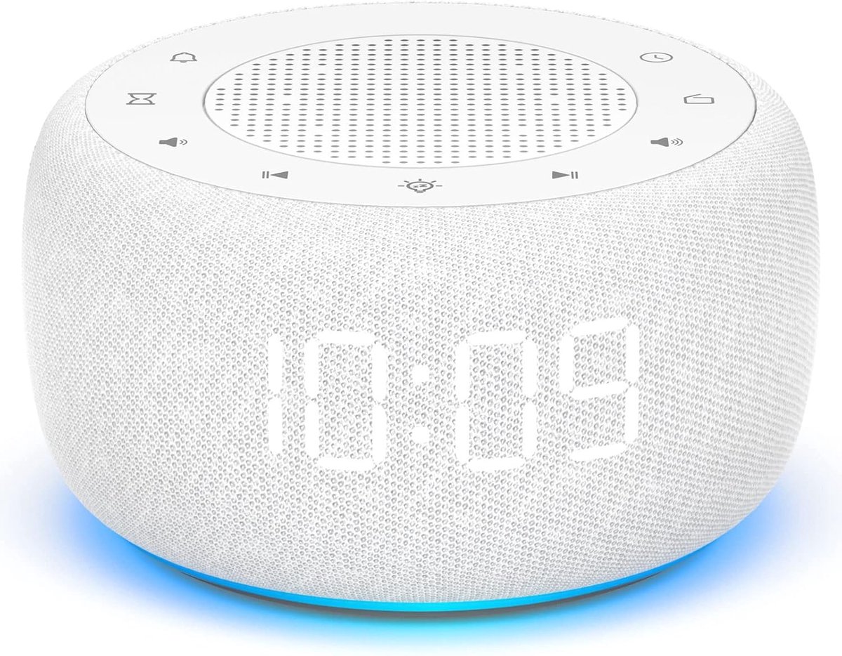 Radiowekker met Licht - Nachtlamp Radio - Ontwaken en Ontspannen - 7 Kleuren Instelbaar - 9x9x6 cm - Wit