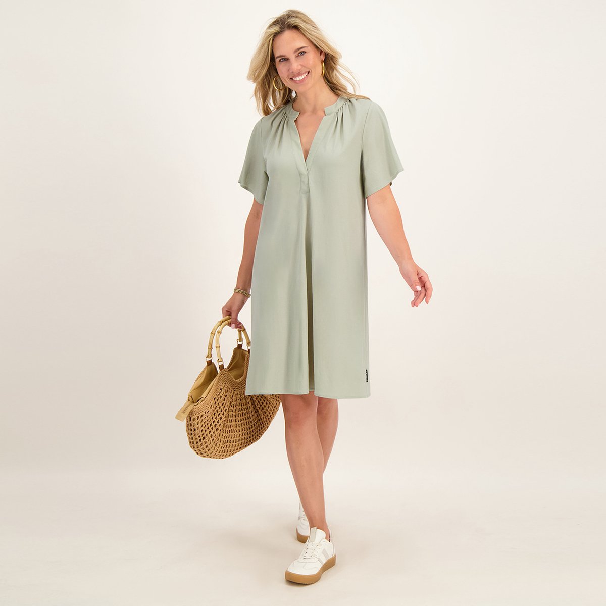 Je m'appelle Dames Jurk - Groen - Maat XL