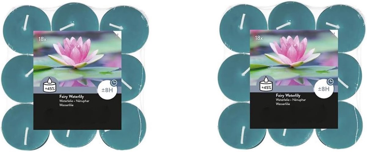 Geur theelichtjes - Kleine kaarsen - Sfeer creëren - Roetvrij en druppelvrij - 36 stuks - Blauw