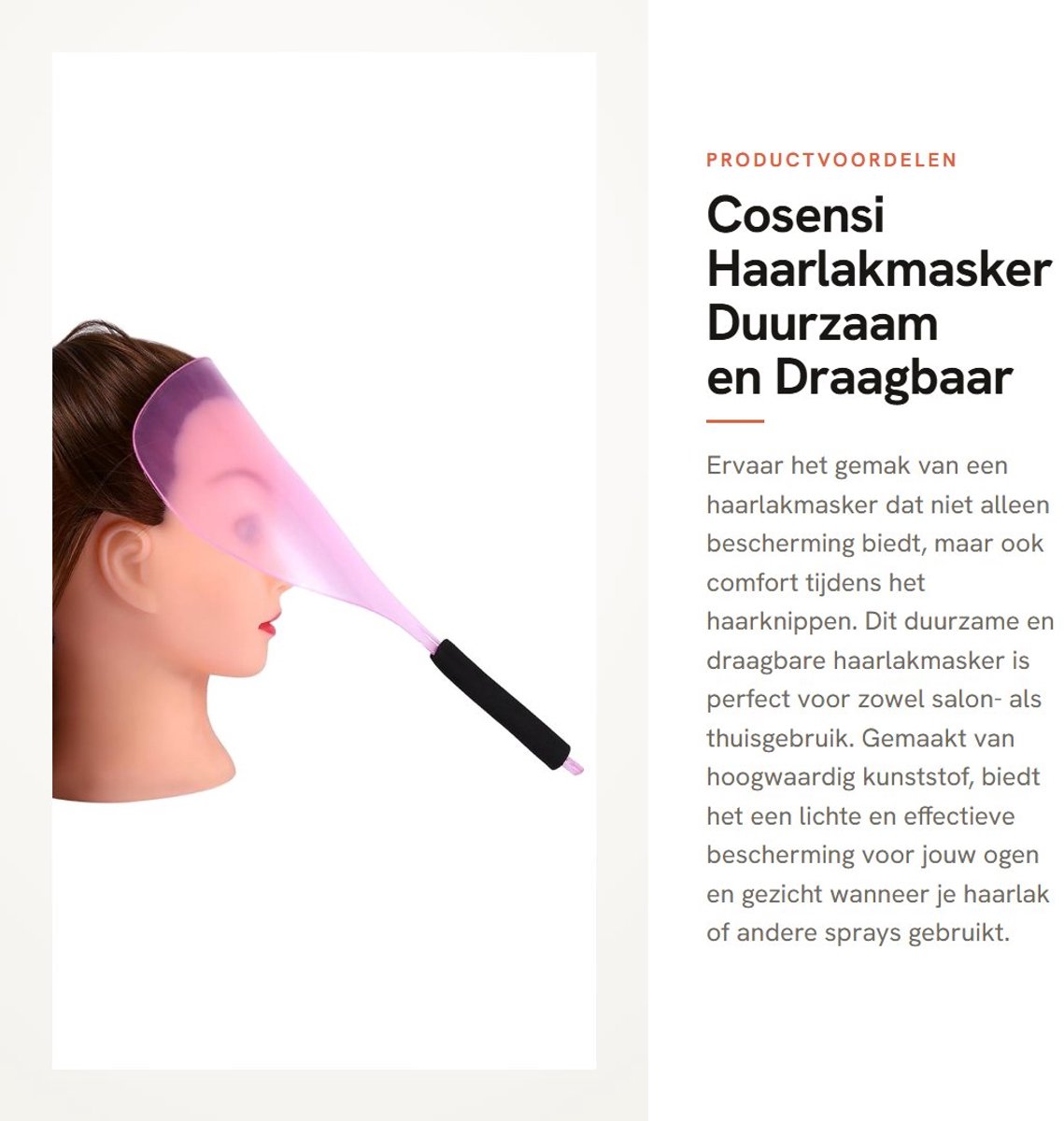 Dailygoods- Haarlakmasker Duurzaam en Draagbaar - Gezichtsbescherming - Lichtgewicht - Kunststof - Voor Salon- en Thuisgebruik - Afmetingen 32,3 x 15,5 cm