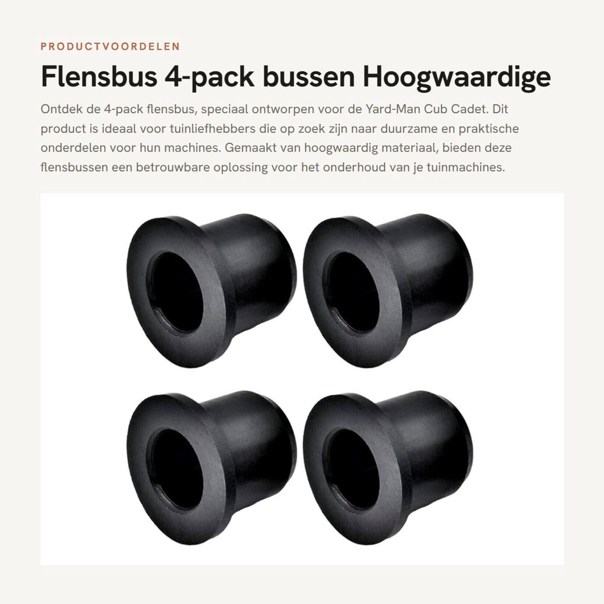 Dailygoods- Flensbus 4-pack - Hoogwaardig Materiaal - Geschikt voor MTD/Yard-Man - Onderdeelnummers 941-0659/741-0659 - Duurzaam en Praktisch - Gloednieuw - Bus