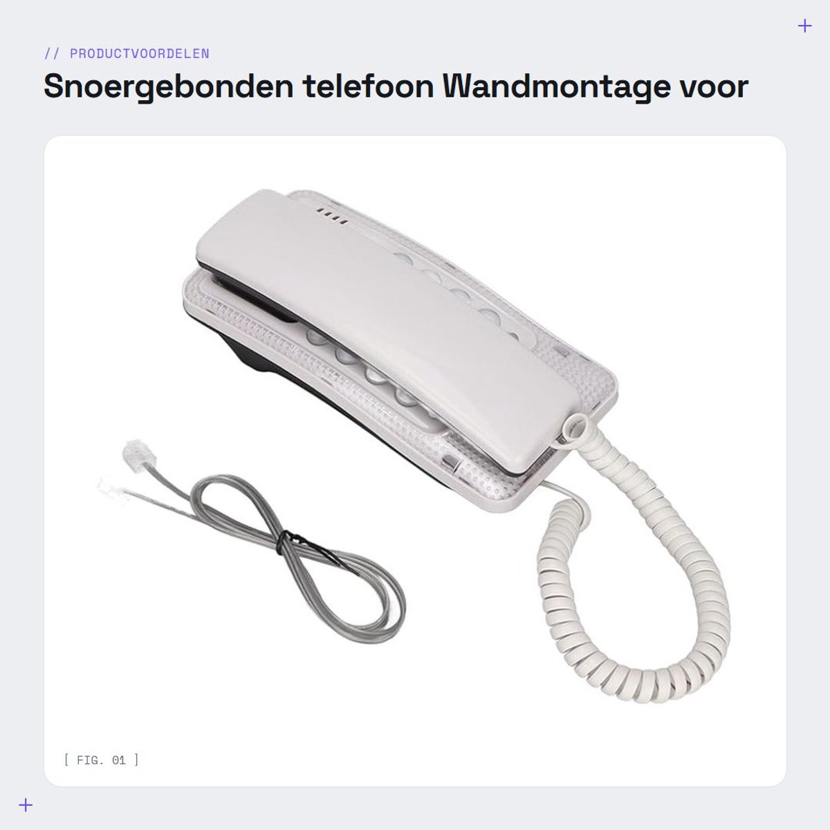 Dailygoods- Snoergebonden Telefoon - Wandmontage - Pauzefunctie - ABS-Materiaal - Draagbaar Ontwerp - Multifunctioneel - Vaste Telefoon