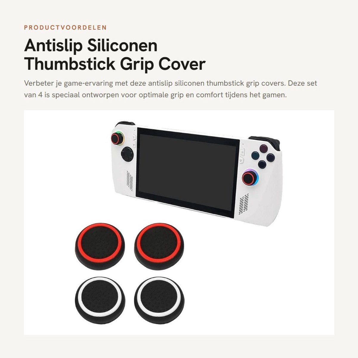 Dailygoods- Thumbstick Grip Antislip - Siliconen Cover - Joystick Dop - 4 Stuks - Compatibel met Steam Deck/ROG Ally - Versterkte Grip