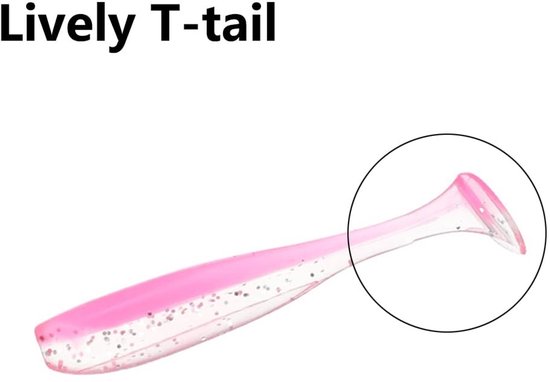 Dailygoods- Kunstaas 50 Stuks - Zacht Plastic Swimbait - Paddle Tail - Lokken Zoetwater/Zoutwater - Aantrekkelijk Ontwerp - Hoge Actie - Vishaak van Dailygoods — afbeelding 2