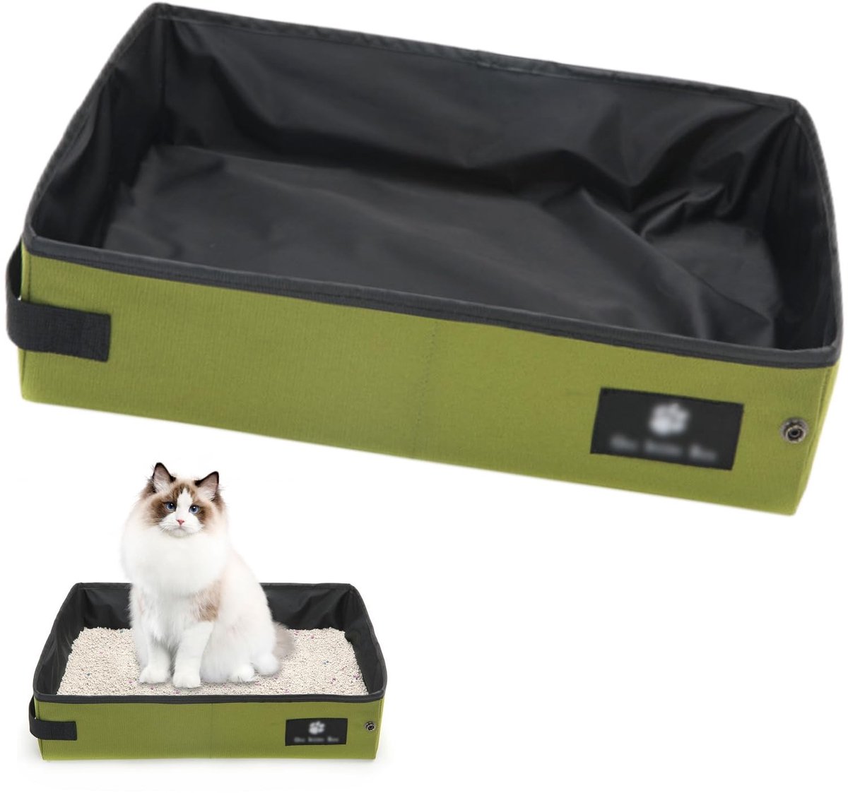 Dailygoods- Kattenbak Draagbaar – Opvouwbaar – Waterdicht – Ademend – Voor Auto/Camping – Afmetingen 45 x 35 x 12,5 cm – Reis Kattenbak