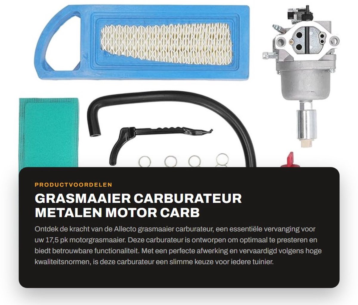 Dailygoods- Carburateur Hoge Prestaties - Carburateur Synchronisatie Set - Carburateur Afstelgereedschap - Vervanging voor 17,5 pk Motor - OE Nummer 792060/795366 - Professioneel Gemaakt - Motorcarburateur