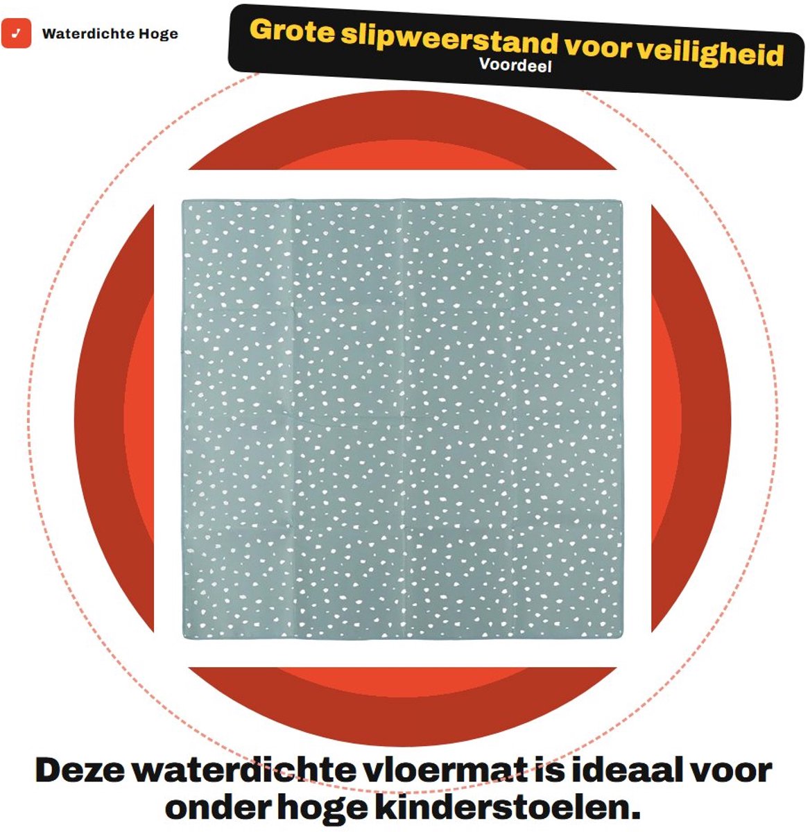 Dailygoods- Hoge Stoel Mat - Waterdicht - Wasbaar - Antislip - Grote Slipweerstand - Vloermat voor Kinderstoel