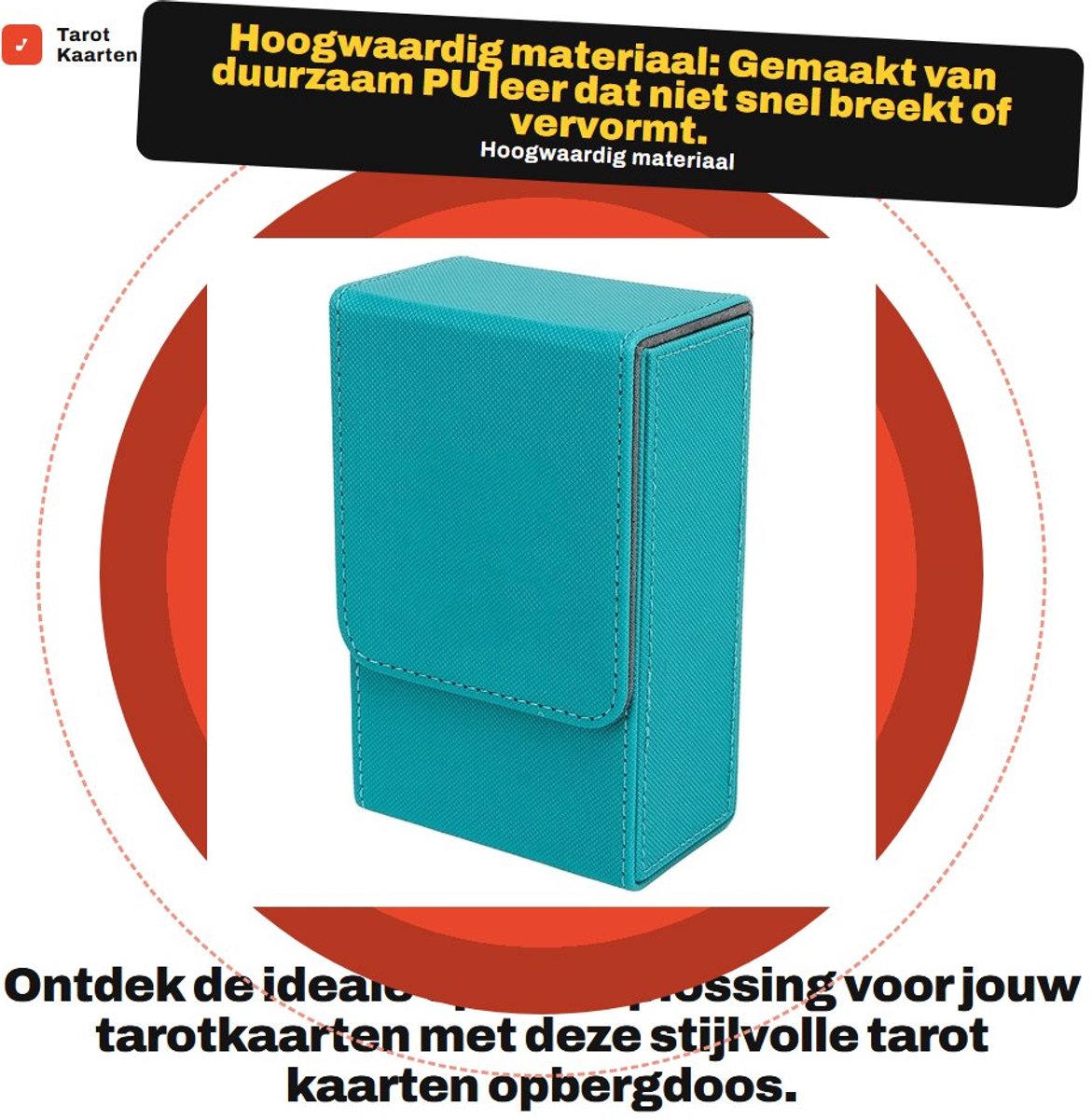 Dailygoods- Tarotkaartenhouder Dubbele Laag - PU Leer - Antislip - Zonne/Maan Ontwerp - Geschikt voor 95+ Kaarten - Elegant en Comfortabel - Kaartenbox