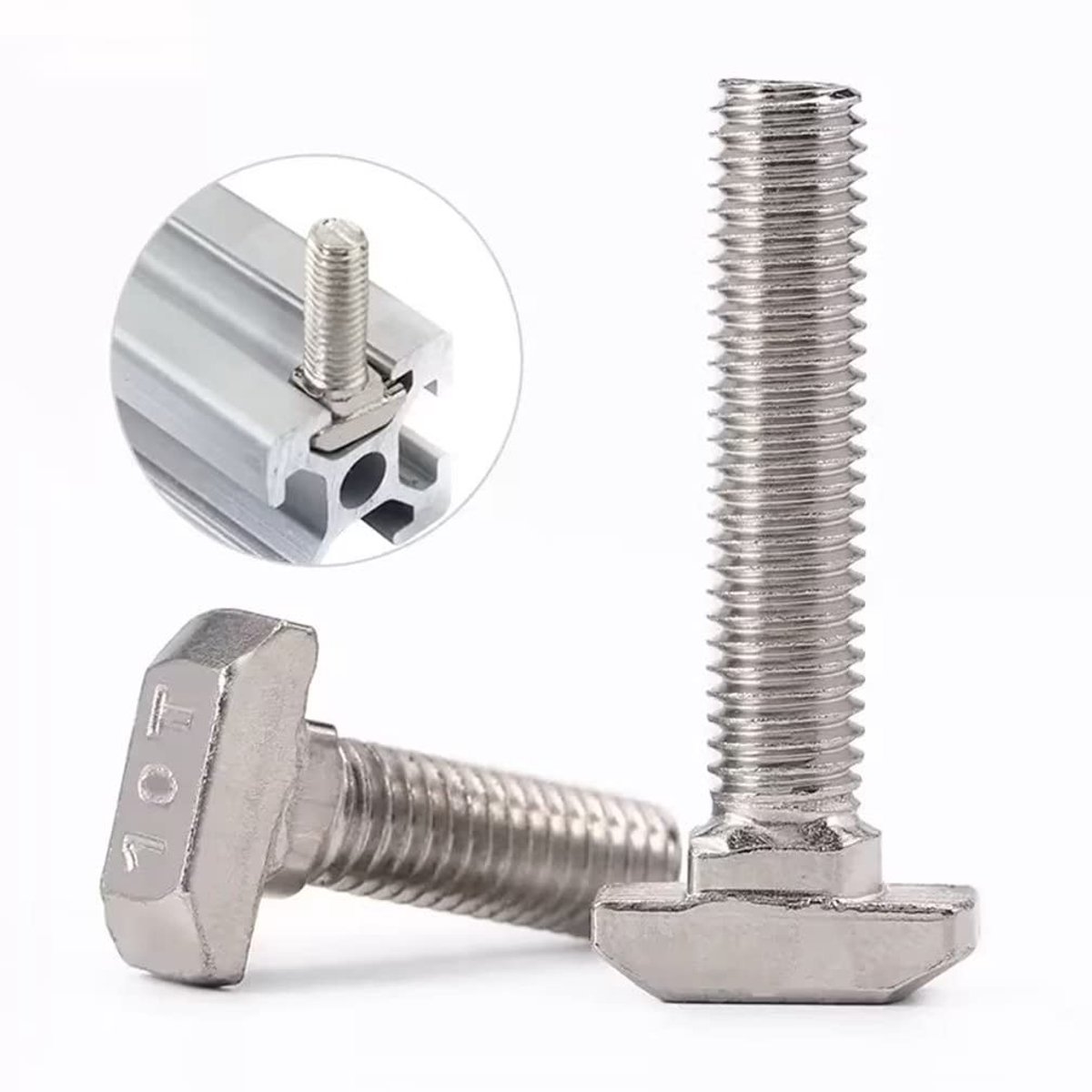 Dailygoods- T-schroeven M5 x 16 mm - 20 stuks - Hoogwaardig Koolstofstaal - Automatische Positionering - Roestvrij - Geschikt voor Aluminium Profielen