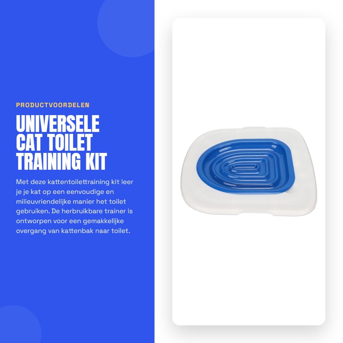 Dailygoods- Kattenbak Trainer - Afneembaar Ontwerp - Sterk Draagvermogen - Milieuvriendelijk - Geschikt voor Kittens - Veilig Materiaal - Katten Toilet Trainer