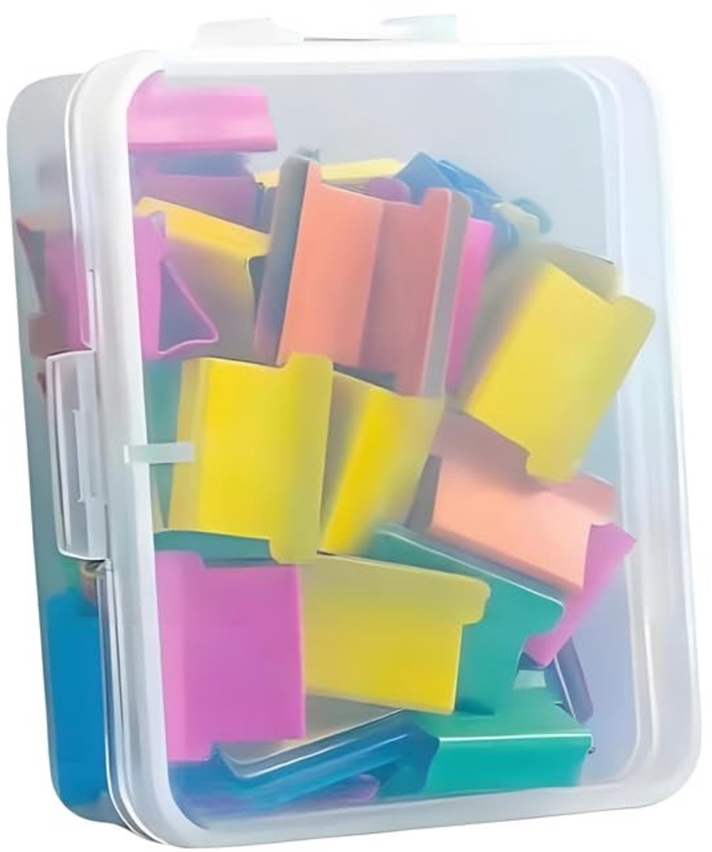 Dailygoods- Binder Clips 50 Stuks - Herbruikbare Clips - Multicolor - Stevig Bindend - Beschermt Papier - Maximaal 16 mm Binddikte - Papierclips