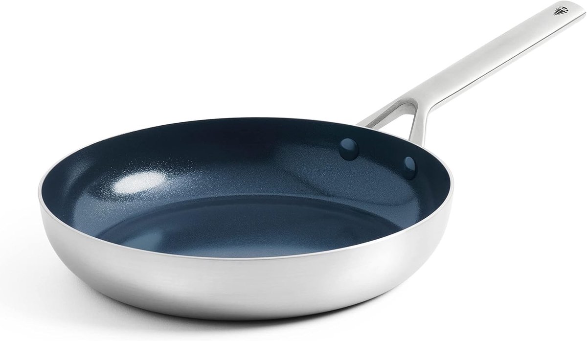 Koekenpan met antiaanbaklaag Dagelijks koken Diamant versterkte coating 24 cm Zilverkleurig