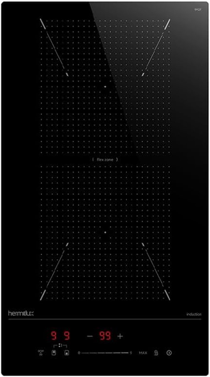 Inductiekookplaat Flexzone - Inbouw kookplaat - Snel Koken - Flexibele zone functie - 30 cm - Zwart